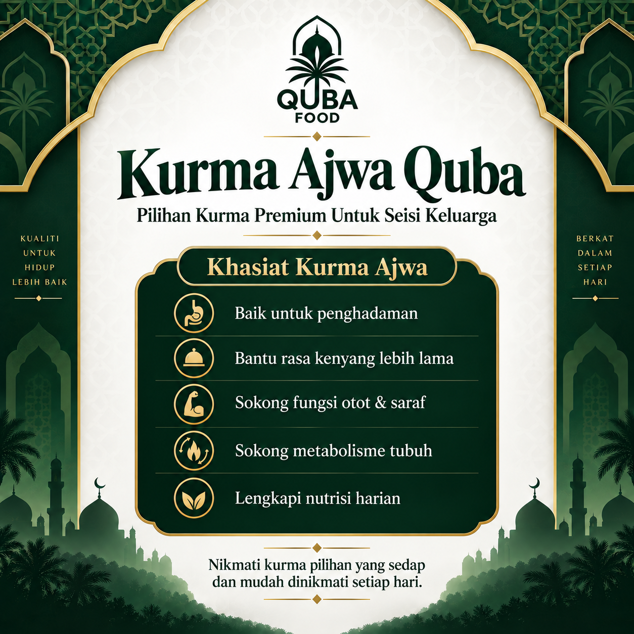 Khasiat Kurma Ajwa QUBA